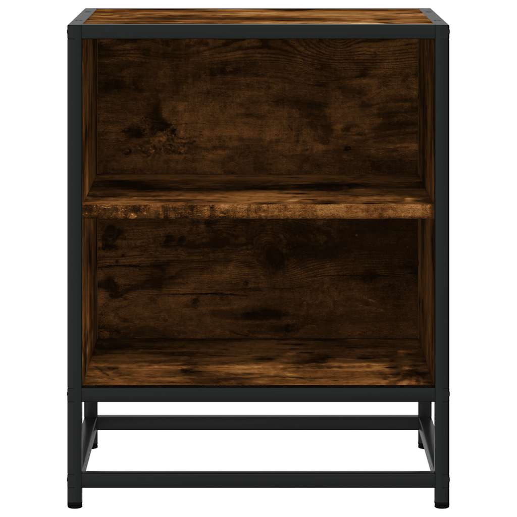 vidaXL Nachttisch Räuchereiche 40x31x50 cm Holzwerkstoff und Metall
