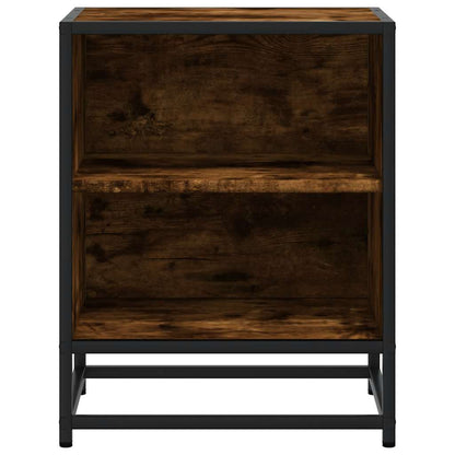 vidaXL Nachttische 2 Stk. Räuchereiche 40x31x50cm Holzwerkstoff Metall