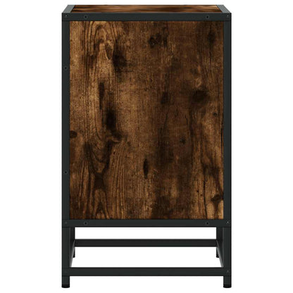 vidaXL Nachttische 2 Stk. Räuchereiche 40x31x50cm Holzwerkstoff Metall
