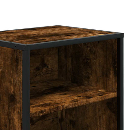 vidaXL Nachttische 2 Stk. Räuchereiche 40x31x50cm Holzwerkstoff Metall