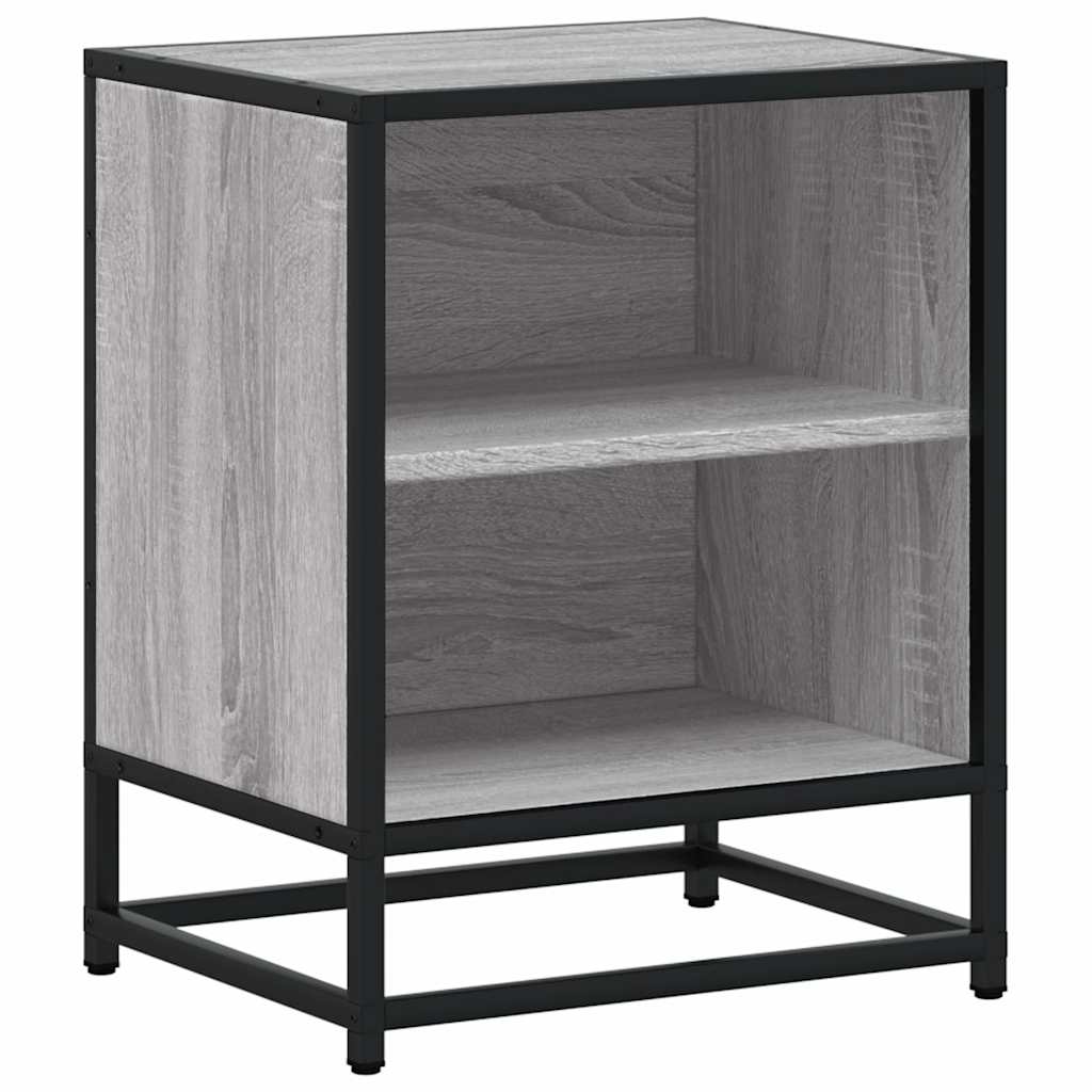 vidaXL Nachttisch Grau Sonoma 40x31x50 cm Holzwerkstoff und Metall