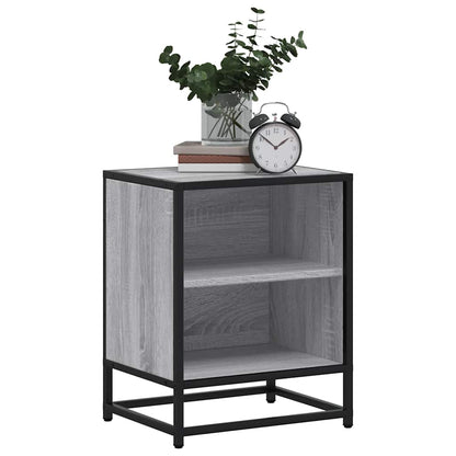 vidaXL Nachttische 2 Stk. Grau Sonoma 40x31x50 cm Holzwerkstoff Metall