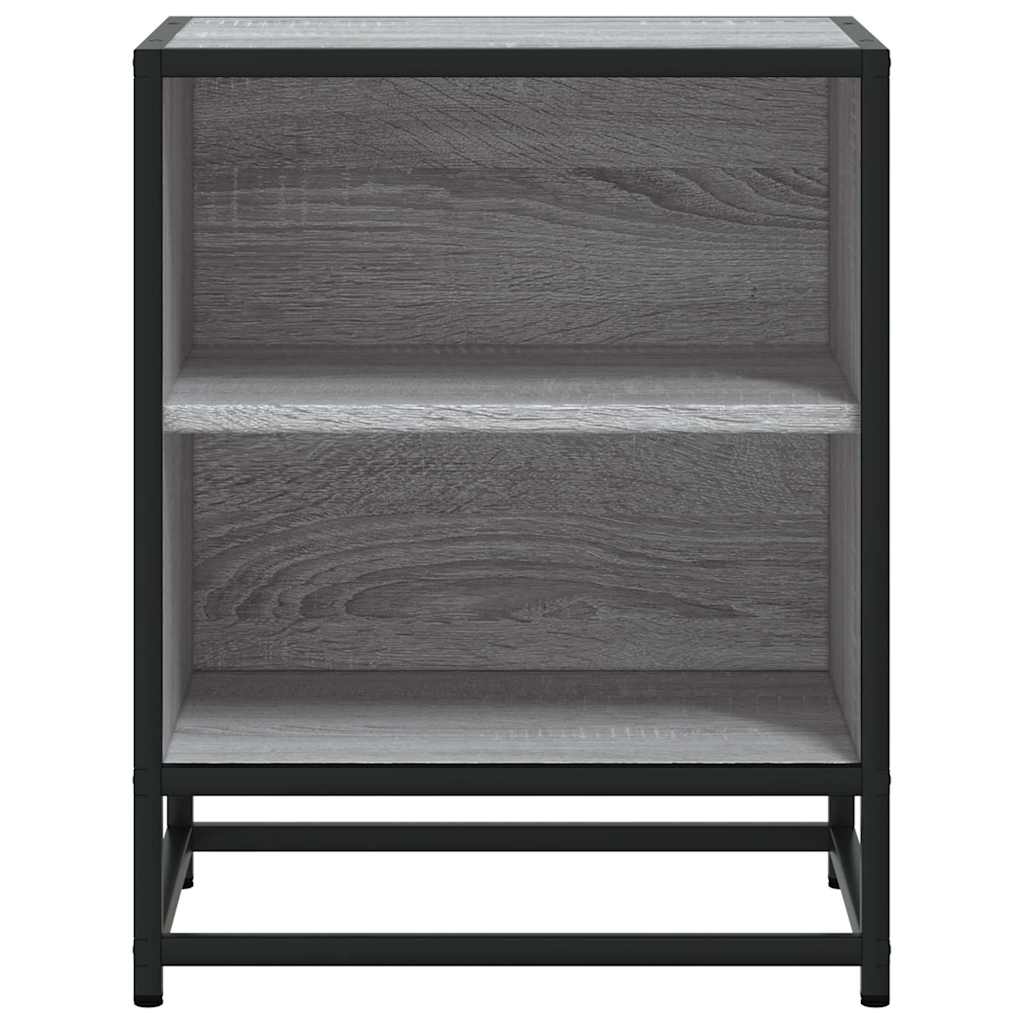 vidaXL Nachttische 2 Stk. Grau Sonoma 40x31x50 cm Holzwerkstoff Metall