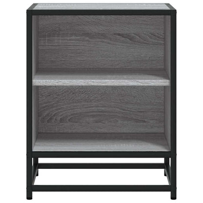 vidaXL Nachttische 2 Stk. Grau Sonoma 40x31x50 cm Holzwerkstoff Metall