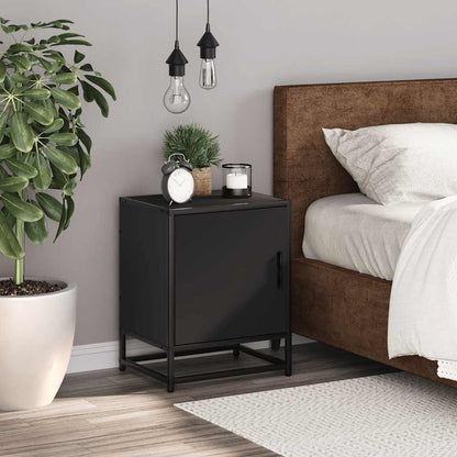 vidaXL Nachttisch Schwarz 40x31x50 cm Holzwerkstoff und Metall