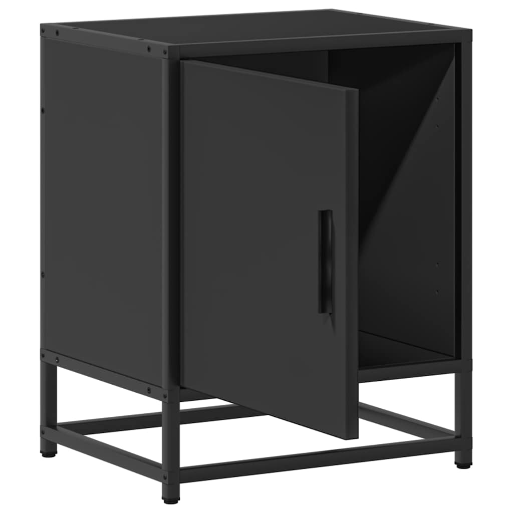 vidaXL Nachttisch Schwarz 40x31x50 cm Holzwerkstoff und Metall