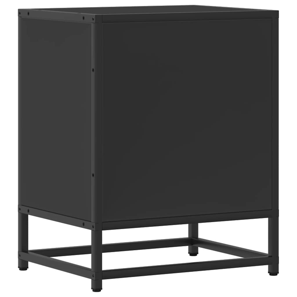 vidaXL Nachttisch Schwarz 40x31x50 cm Holzwerkstoff und Metall