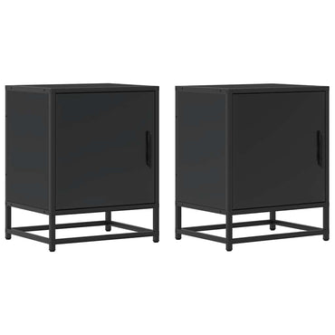 vidaXL Nachttische 2 Stk. Schwarz 40x31x50 cm Holzwerkstoff und Metall