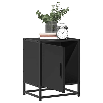 vidaXL Nachttische 2 Stk. Schwarz 40x31x50 cm Holzwerkstoff und Metall