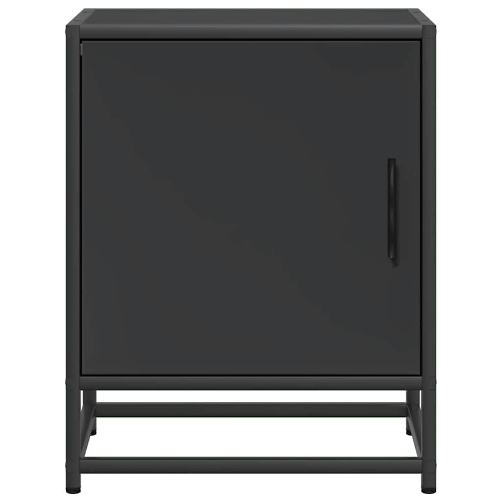 vidaXL Nachttische 2 Stk. Schwarz 40x31x50 cm Holzwerkstoff und Metall