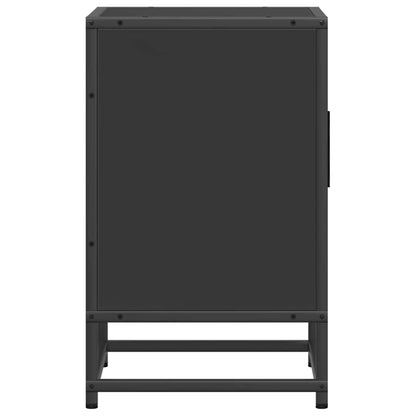 vidaXL Nachttische 2 Stk. Schwarz 40x31x50 cm Holzwerkstoff und Metall