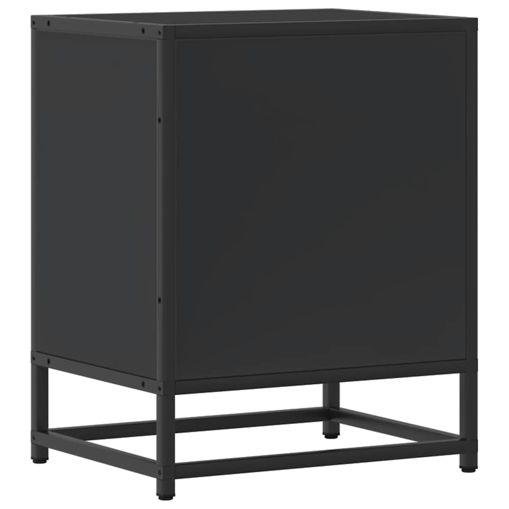 vidaXL Nachttische 2 Stk. Schwarz 40x31x50 cm Holzwerkstoff und Metall