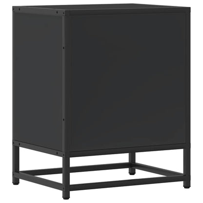 vidaXL Nachttische 2 Stk. Schwarz 40x31x50 cm Holzwerkstoff und Metall