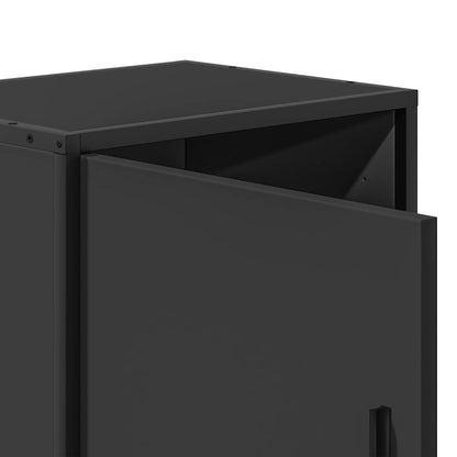 vidaXL Nachttische 2 Stk. Schwarz 40x31x50 cm Holzwerkstoff und Metall
