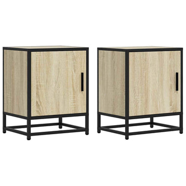 vidaXL Nachttische 2 Stk. Sonoma-Eiche 40x31x50cm Holzwerkstoff Metall