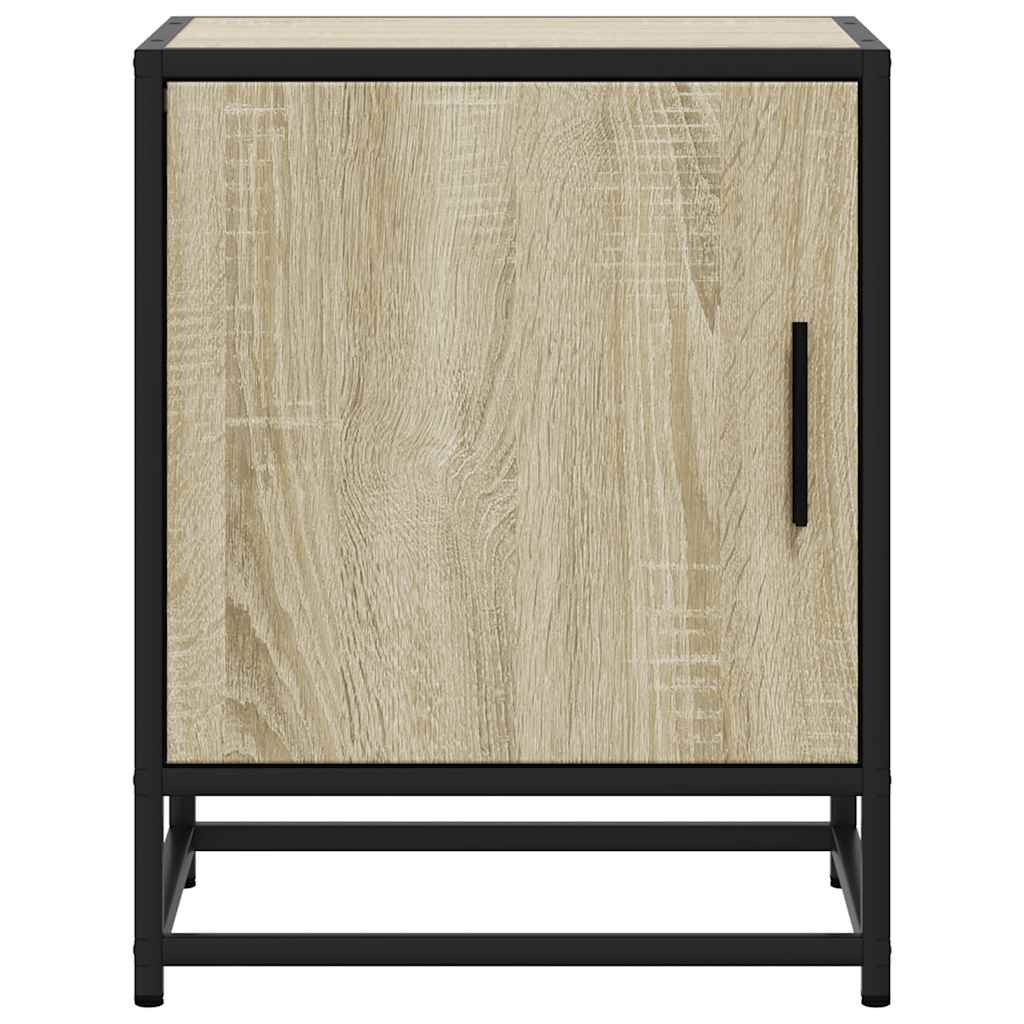 vidaXL Nachttische 2 Stk. Sonoma-Eiche 40x31x50cm Holzwerkstoff Metall