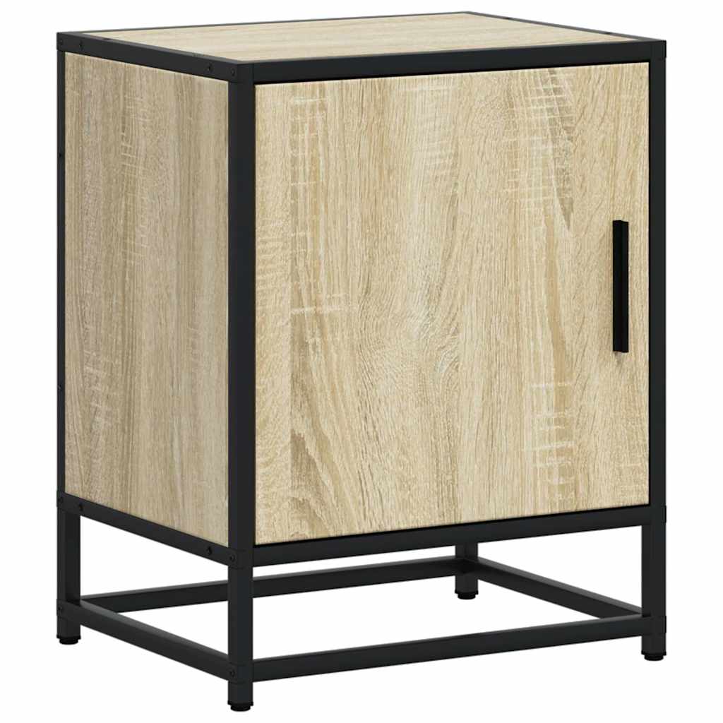 vidaXL Nachttische 2 Stk. Sonoma-Eiche 40x31x50cm Holzwerkstoff Metall