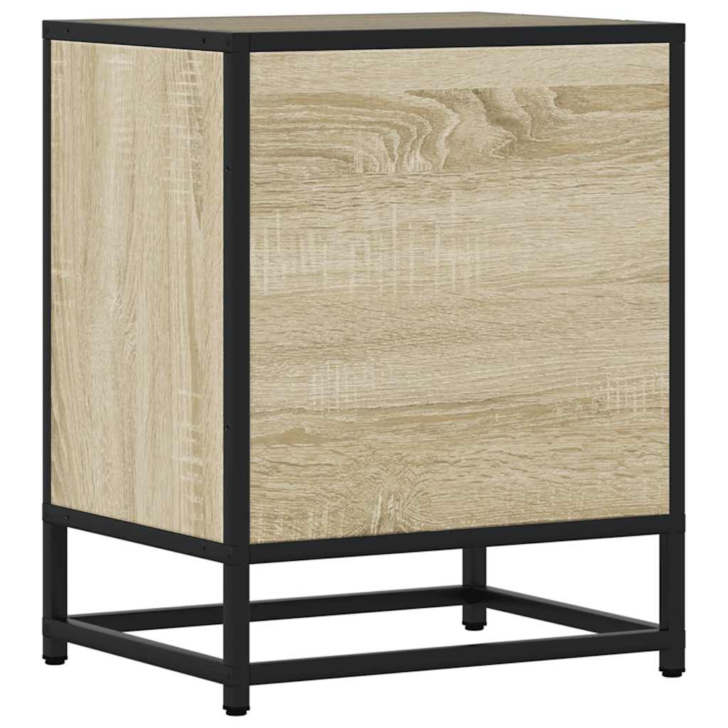 vidaXL Nachttische 2 Stk. Sonoma-Eiche 40x31x50cm Holzwerkstoff Metall