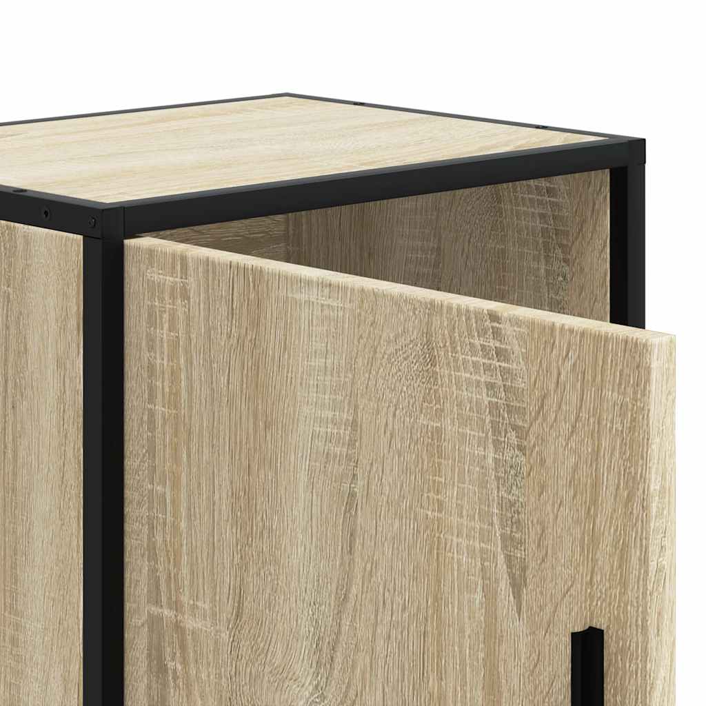 vidaXL Nachttische 2 Stk. Sonoma-Eiche 40x31x50cm Holzwerkstoff Metall