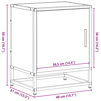 vidaXL Nachttisch Räuchereiche 40x31x50 cm Holzwerkstoff und Metall