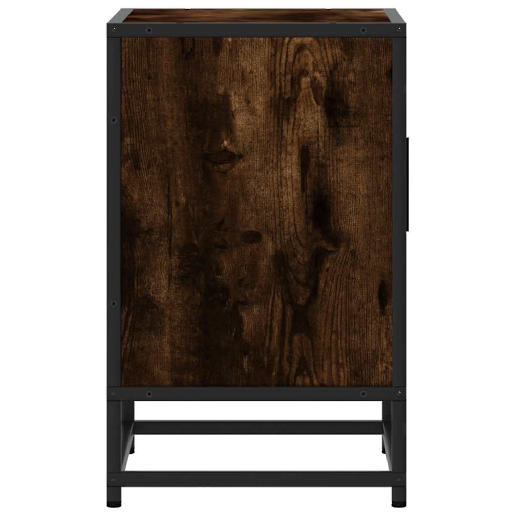 vidaXL Nachttisch Räuchereiche 40x31x50 cm Holzwerkstoff und Metall