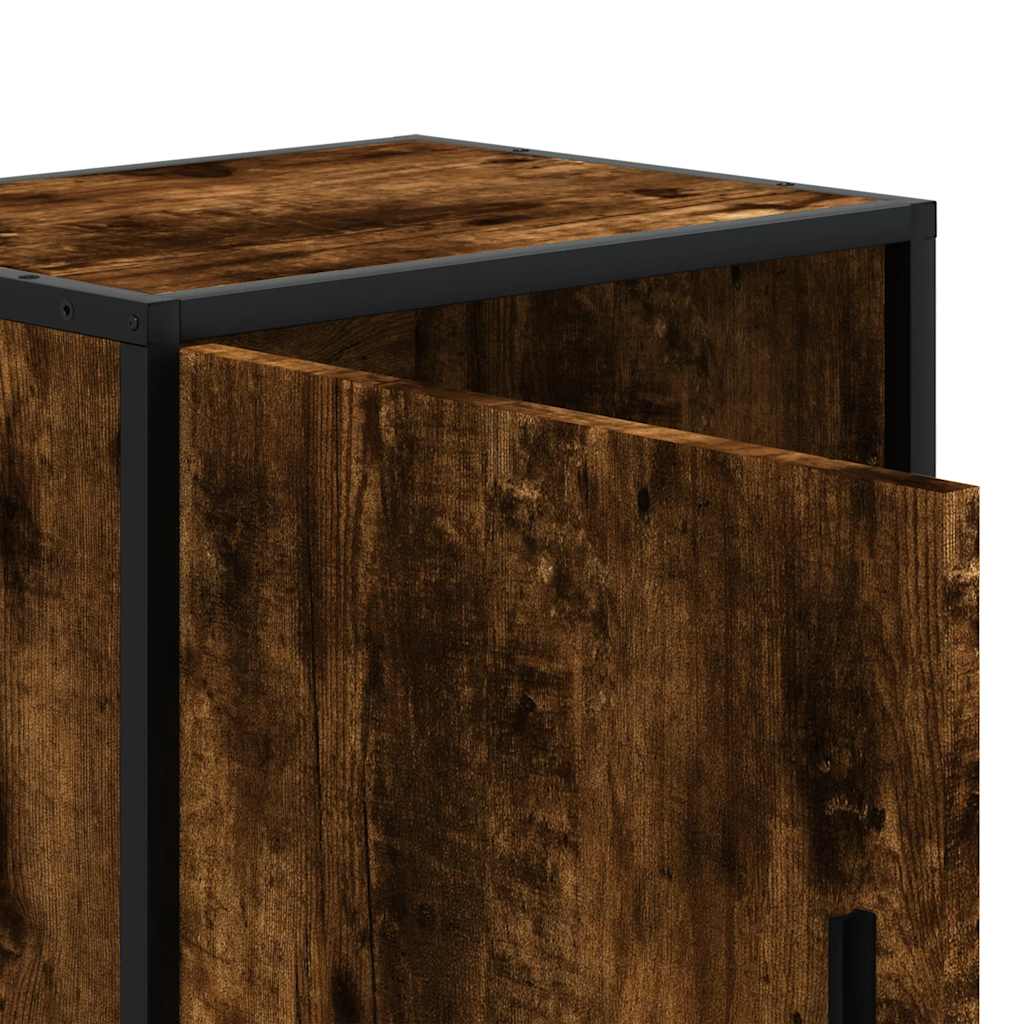 vidaXL Nachttisch Räuchereiche 40x31x50 cm Holzwerkstoff und Metall