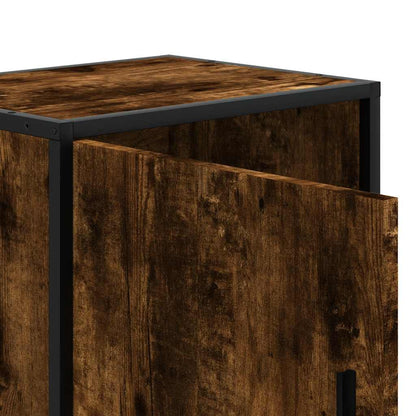 vidaXL Nachttisch Räuchereiche 40x31x50 cm Holzwerkstoff und Metall