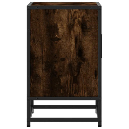 vidaXL Nachttische 2 Stk. Räuchereiche 40x31x50cm Holzwerkstoff Metall