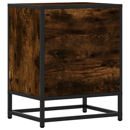 vidaXL Nachttische 2 Stk. Räuchereiche 40x31x50cm Holzwerkstoff Metall