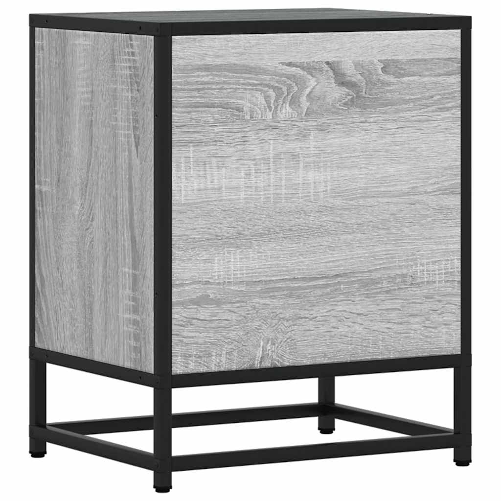 vidaXL Nachttisch Grau Sonoma 40x31x50 cm Holzwerkstoff und Metall