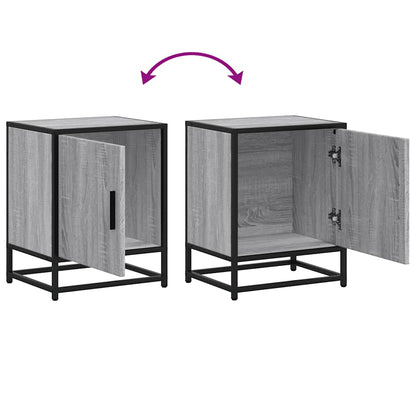 vidaXL Nachttisch Grau Sonoma 40x31x50 cm Holzwerkstoff und Metall
