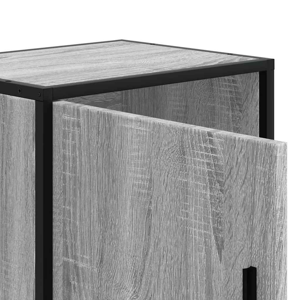 vidaXL Nachttisch Grau Sonoma 40x31x50 cm Holzwerkstoff und Metall