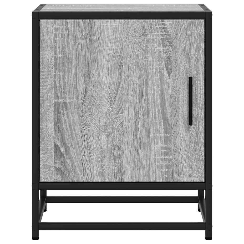 vidaXL Nachttische 2 Stk. Grau Sonoma 40x31x50 cm Holzwerkstoff Metall