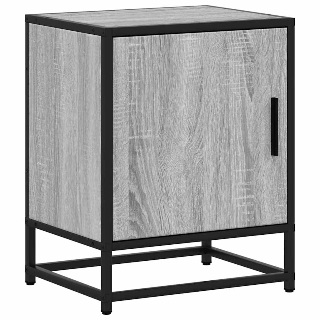 vidaXL Nachttische 2 Stk. Grau Sonoma 40x31x50 cm Holzwerkstoff Metall