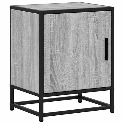 vidaXL Nachttische 2 Stk. Grau Sonoma 40x31x50 cm Holzwerkstoff Metall