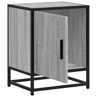 vidaXL Nachttische 2 Stk. Grau Sonoma 40x31x50 cm Holzwerkstoff Metall