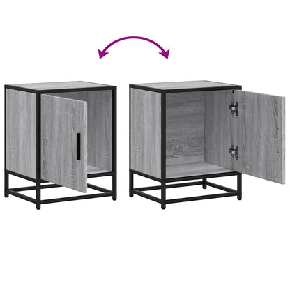 vidaXL Nachttische 2 Stk. Grau Sonoma 40x31x50 cm Holzwerkstoff Metall