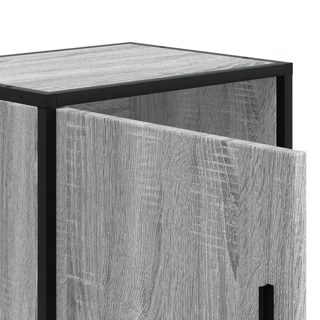 vidaXL Nachttische 2 Stk. Grau Sonoma 40x31x50 cm Holzwerkstoff Metall