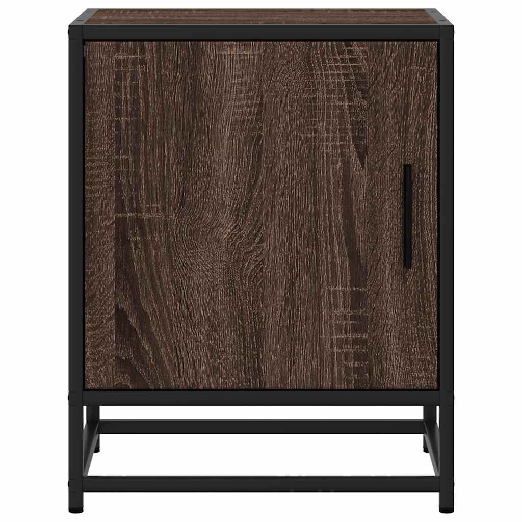 vidaXL Nachttisch Braun Eichen-Optik 40x31x50 cm Holzwerkstoff Metall