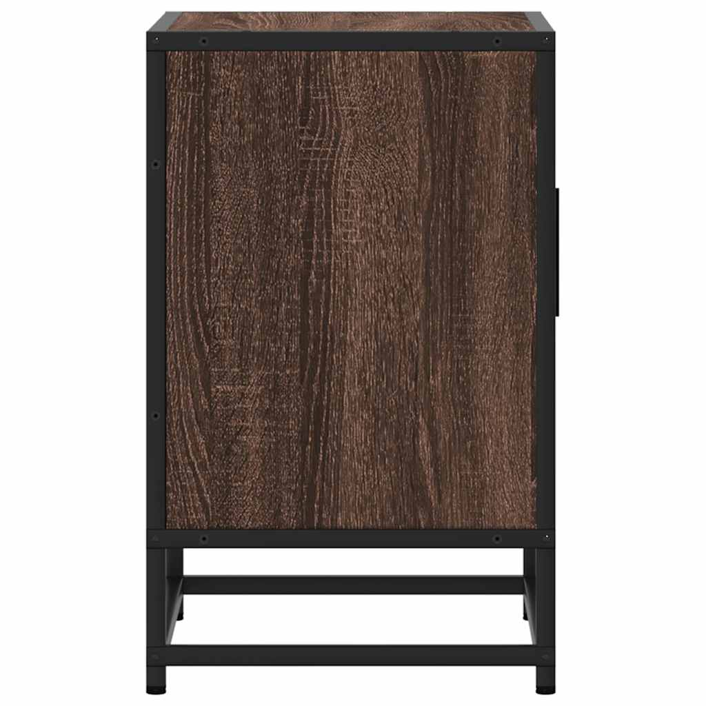 vidaXL Nachttisch Braun Eichen-Optik 40x31x50 cm Holzwerkstoff Metall