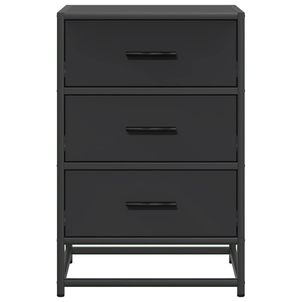vidaXL Nachttisch Schwarz 40x34,5x60 cm Holzwerkstoff und Metall
