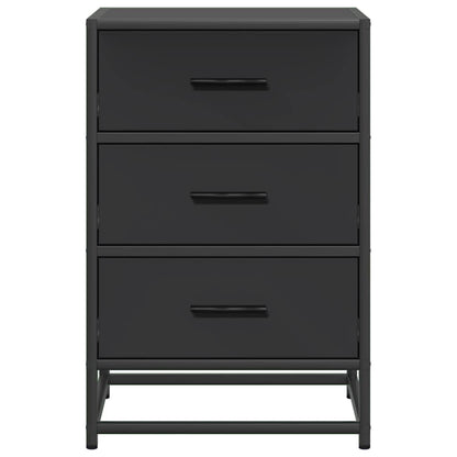 vidaXL Nachttisch Schwarz 40x34,5x60 cm Holzwerkstoff und Metall