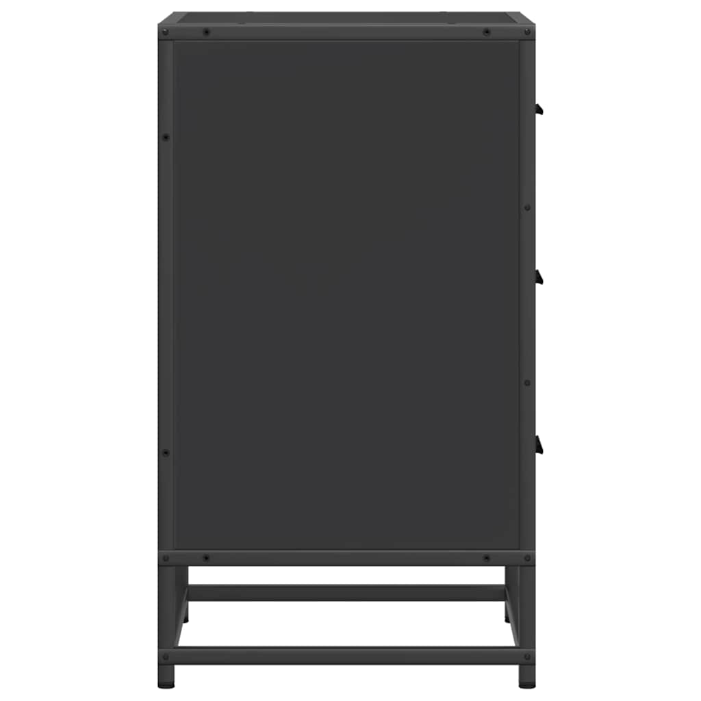 vidaXL Nachttisch Schwarz 40x34,5x60 cm Holzwerkstoff und Metall