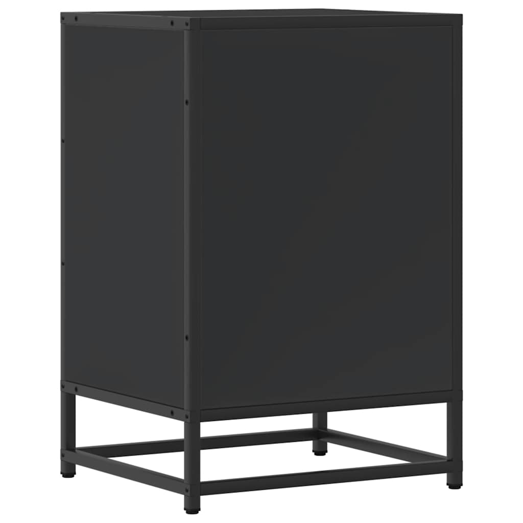 vidaXL Nachttisch Schwarz 40x34,5x60 cm Holzwerkstoff und Metall
