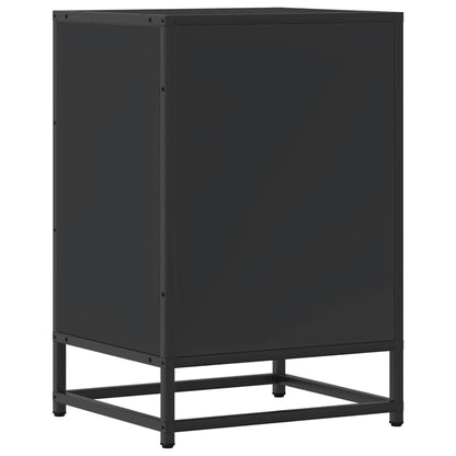 vidaXL Nachttisch Schwarz 40x34,5x60 cm Holzwerkstoff und Metall