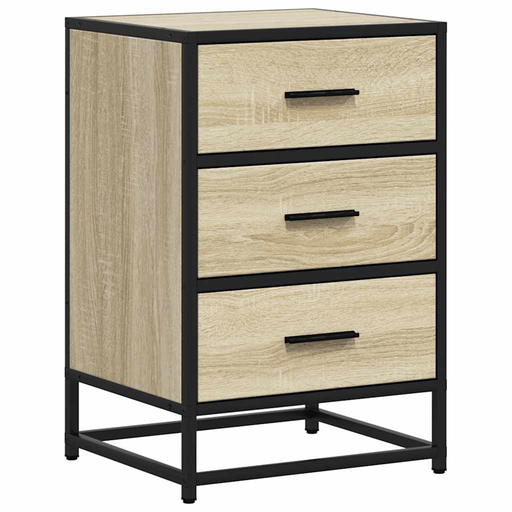vidaXL Nachttisch Sonoma-Eiche 40x34,5x60 cm Holzwerkstoff und Metall