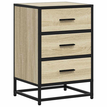 vidaXL Nachttisch Sonoma-Eiche 40x34,5x60 cm Holzwerkstoff und Metall