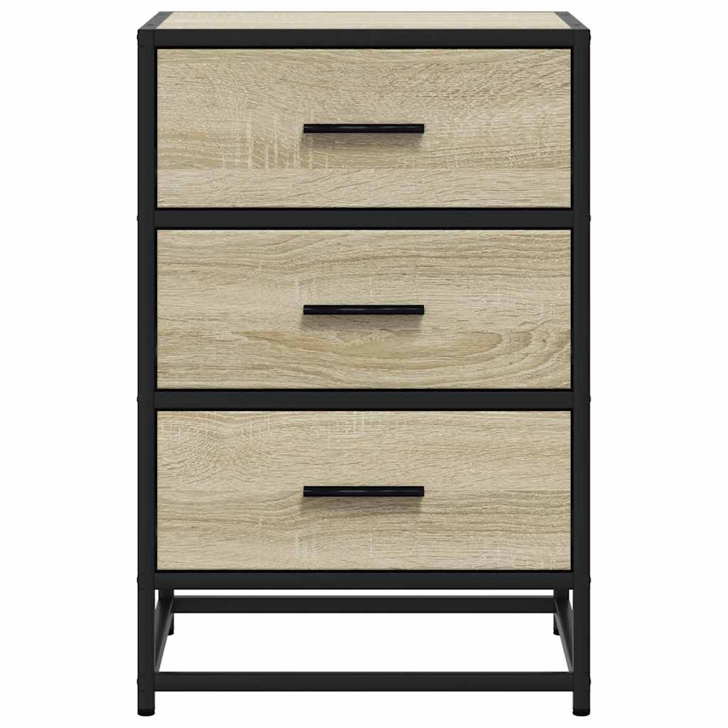 vidaXL Nachttisch Sonoma-Eiche 40x34,5x60 cm Holzwerkstoff und Metall