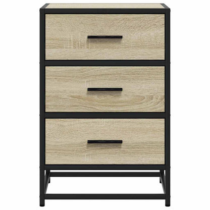 vidaXL Nachttisch Sonoma-Eiche 40x34,5x60 cm Holzwerkstoff und Metall