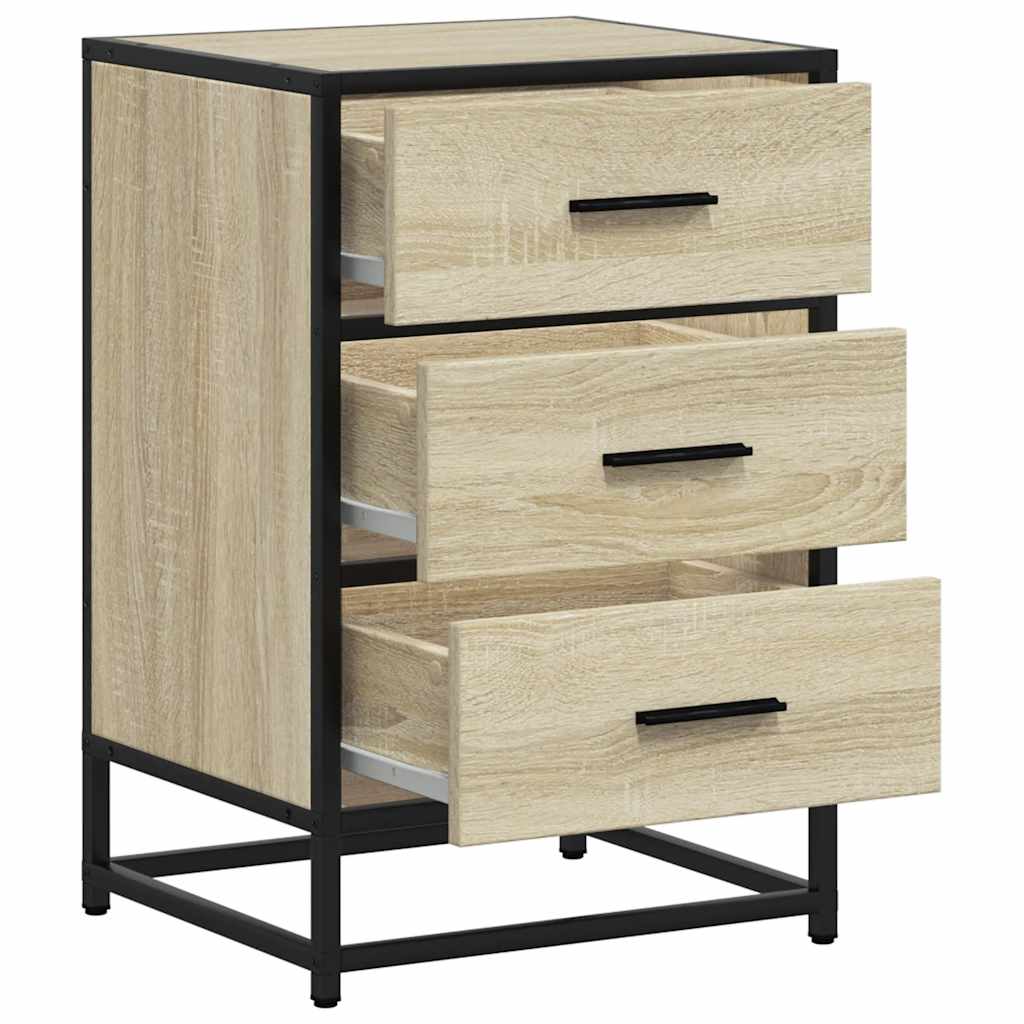 vidaXL Nachttisch Sonoma-Eiche 40x34,5x60 cm Holzwerkstoff und Metall